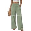 Womens High-Waisted Wide-Leg Casual Trousers Solid Color Loose Fit 2026 Comfortable Straight Pants