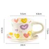 Creative Hand Pinched Ceramic Coffee Cups and Saucers Cute Hand-painted Floral Blueberry Love Mugs Home Afternoon Tea Drinkware