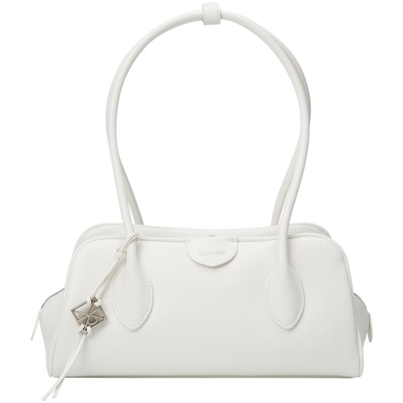 

Calvin Klein Elegant Commuter Pendant Synthetic Material Boston Bag Handbag Medium Women handbags Moonlight-White 4F3369G-4LX Basic Set (Bag)