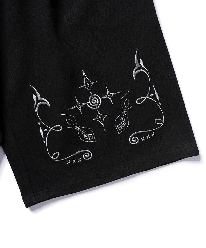 GAKKAI UNIONS Horse Embroidered Bermuda Pants Black