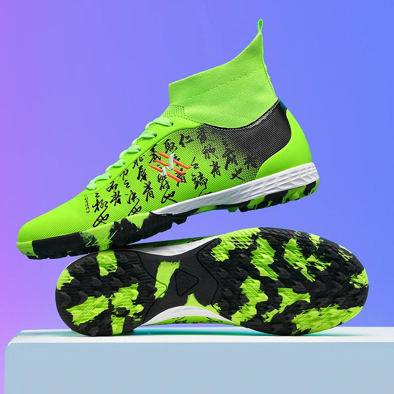 Nieuwe heren hoge voetbalschoenen antislip outdoor lange noppen TF gebroken noppen jeugd spel sport voetbalschoenen