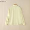 ZANZEA Women Casual Turn Down Collar Loose Long Sleeve Button Blouse