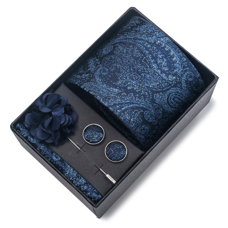 Boda Boda Corbata Novio Festiva Borgoña Corbata Traje de Hombre Gemelos Ramillete Kit de Accesorios