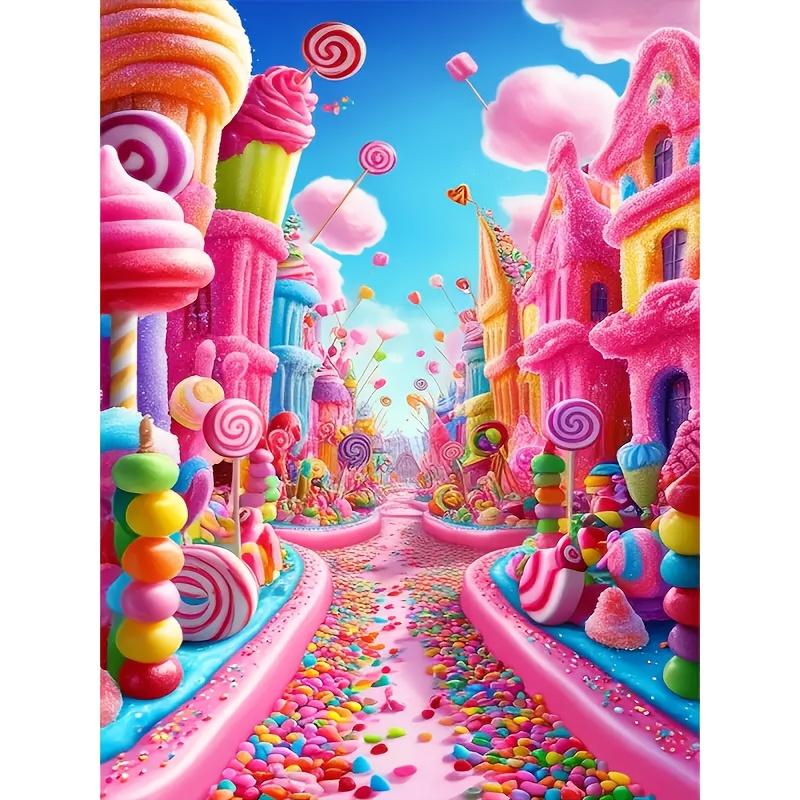1pc Beautiful Rainbow Town Diamond Painting Kit, 30X40Cm/11.81X15.75 Inches 5D Diamond Painting Craft Set, Suitable for Beginners And Adults, Round Fu