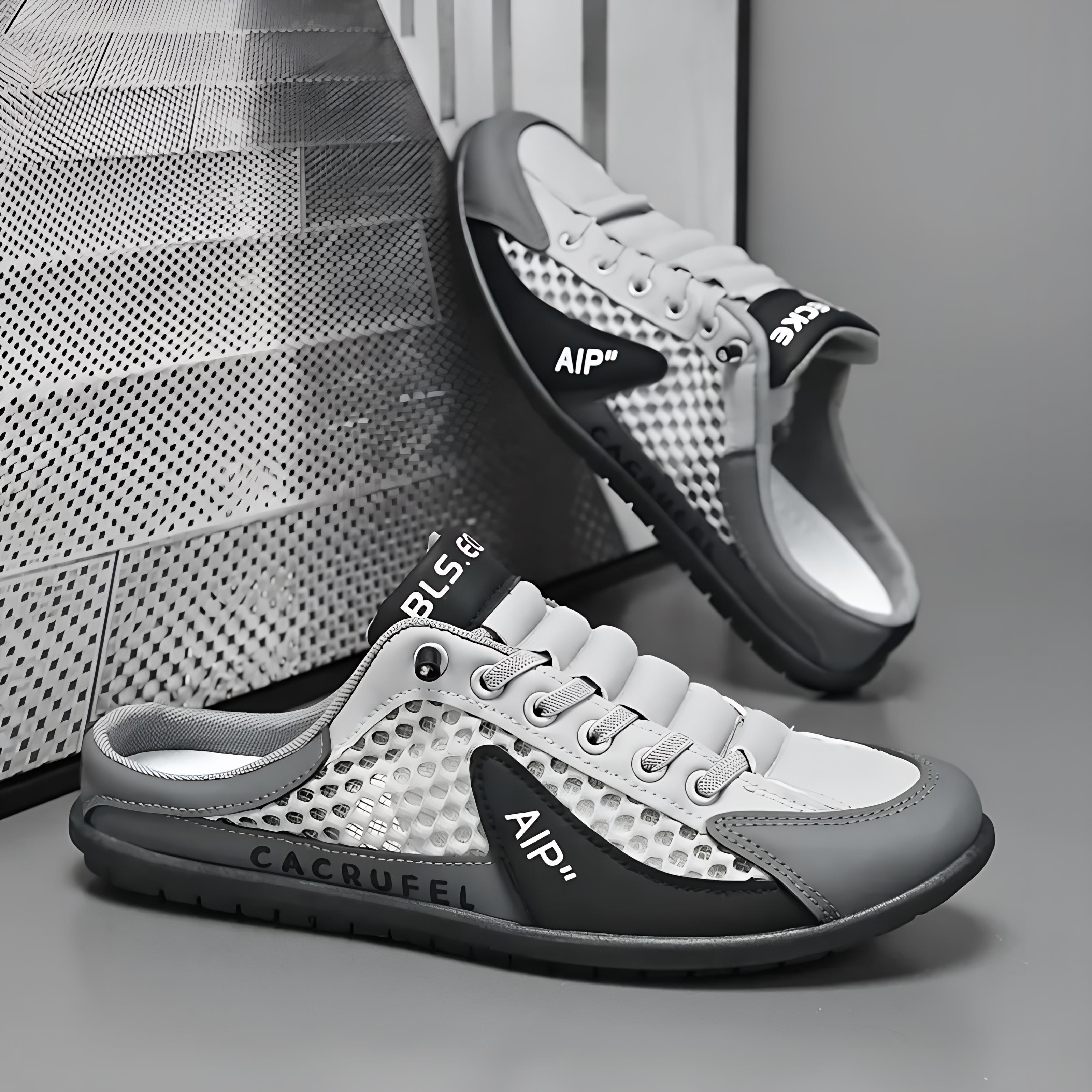 

1 пара домашних сандалий, мужская обувь на плоской подошве, сетчатые низкие повседневные тапочки для улицы, пляжная обувь 42 серый