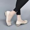 Coarse heel single shoes women's 2025 autumn new square head shallow mouth one pedal soft sole soft surface Doudou shoes comfortable mother shoes
