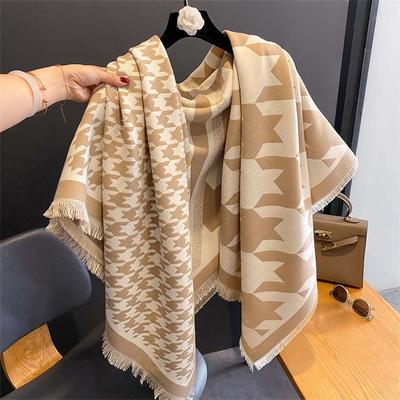 Sciarpa Invernale di Lusso Donna Cashmere Calda Pashmina Marca Foulard Sciarpe Stole Spesse Morbide Bufanda Poncho Sciarpe Stola 2024