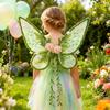 Flower Crown Forest Fairy Wings Set Nature Style Girls Costume Butterfly Wings Accessories Magic Wand Woodland Fairy Costume