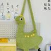 Solid Color Cartoon Crossbody Bag Plush Shoulder Bags Funny Long Neck Dinosaur Bag  Girls