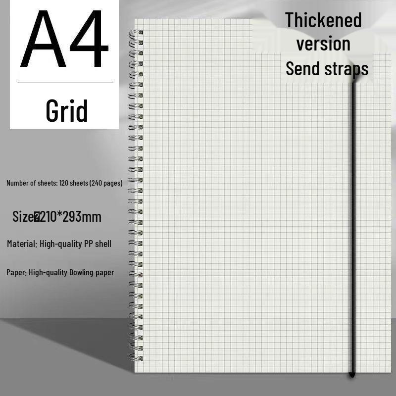 Thick A5/B5 Grid Notebook for Junior & Senior High: Large, Durable, Simple Design