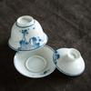 Sushic Hand-painted Blue & White Ceramic Gaiwan Tea Set