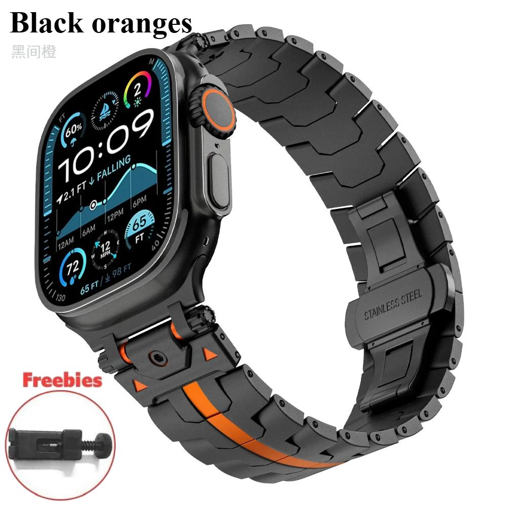 

Роскошный браслет для Apple Watch Ultra 2 49 мм, ремешок из нержавеющей стали для iWatch 10 9 8 7 6 5 4 SE 46 мм 42 мм 41 мм 45 мм 44 мм 38 мм 42mm 44mm 45mm 49mm
