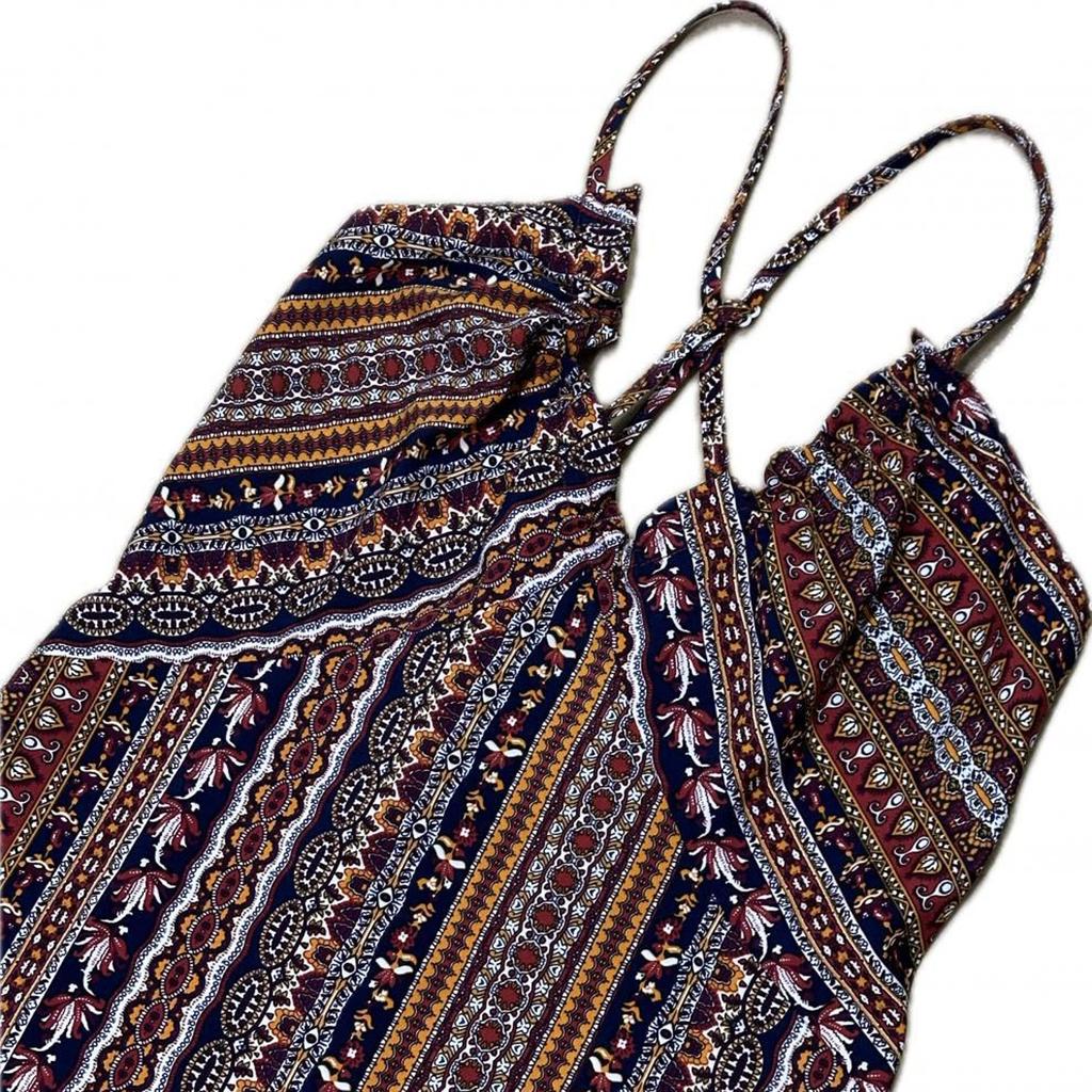 Women Casual Sleeveless Summer Dresses Spring Patchwork Boho Floral Cocktail Party Dress