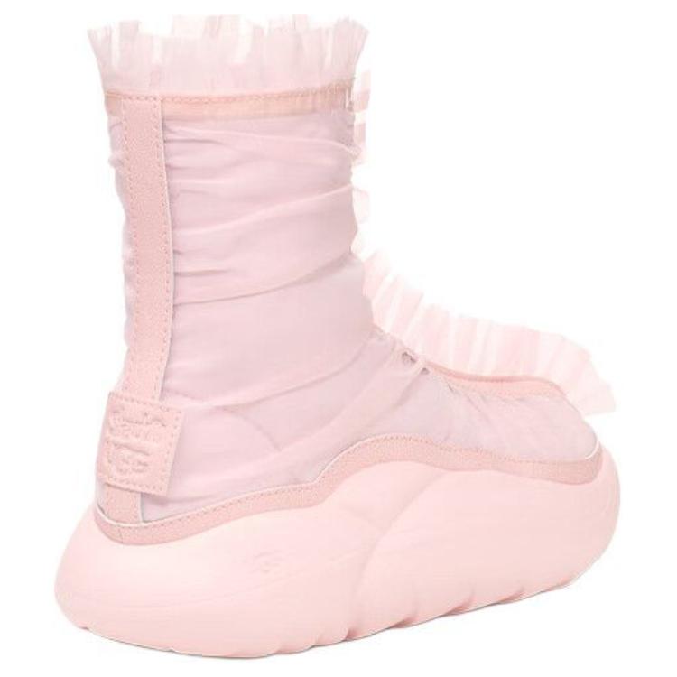 Collina Strada X Ugg Fabric Synthetic Leather Zipper Round Toe Short Boots Women boots Pink 1170290-SLPN