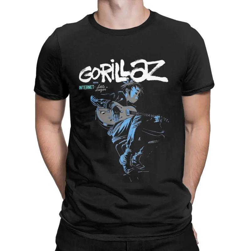 Gorillaz Band Virtual Band 2d Noodle Russel Hip Hop Song Uk Tour Galaxy Gorillaz T Shirt Cotton Y2k Clothes Men Plus Size S