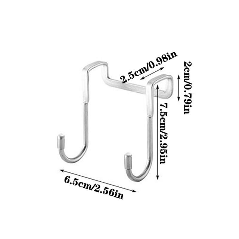 Porta de Armário de Cabeceira de Aço Inoxidável Dormitório Gancho Duplo Gancho em S Para Pendurar Roupas Banheiro Cozinha Cabide Atrás da Porta