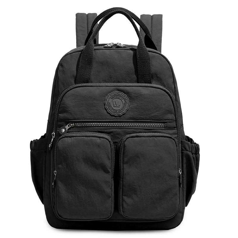 Fashion Woman Backpack Waterproof Nylon Soft Handle Solid Multi-pocket Travel Zipper Feminina School Bags Laptop Backpack
