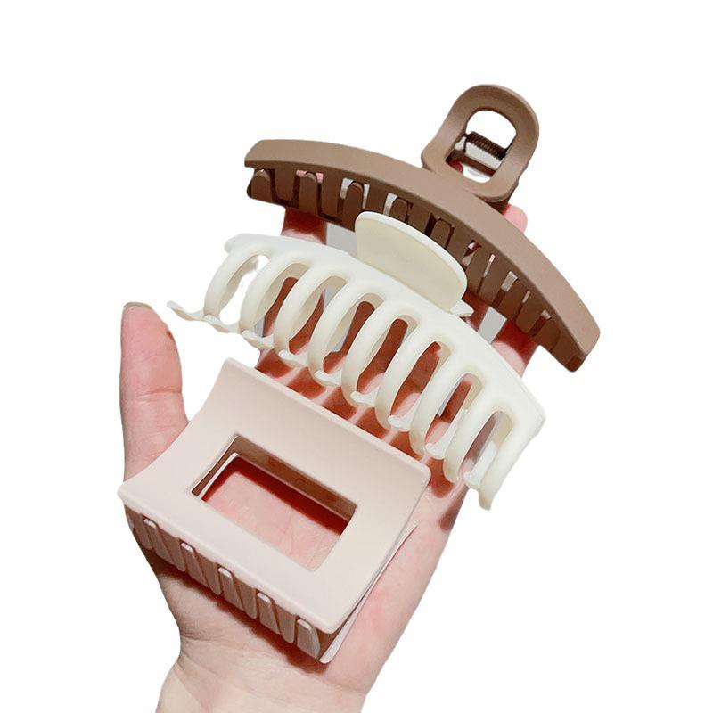 Premium Coffee Matte Claw Hair Clip for Women - Large Shark Hairpin Accessory