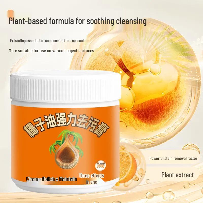 Creme Removedor de Manchas de Óleo de Coco - Limpeza Profunda, Remoção de Ferrugem e Manchas, Polimento, Descalcificação, Multiefeito com Aroma Fresco para Cozinha.
