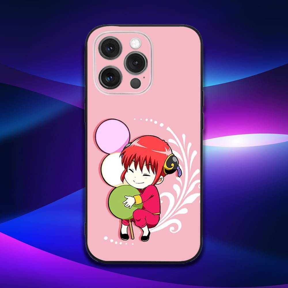 Anime G-GinTama Handyhülle Für iPhone 16e,16,15,14,13,12,11,Pro,X,XS,Max,XR,Plus,Mini Weiche Schwarze Hülle