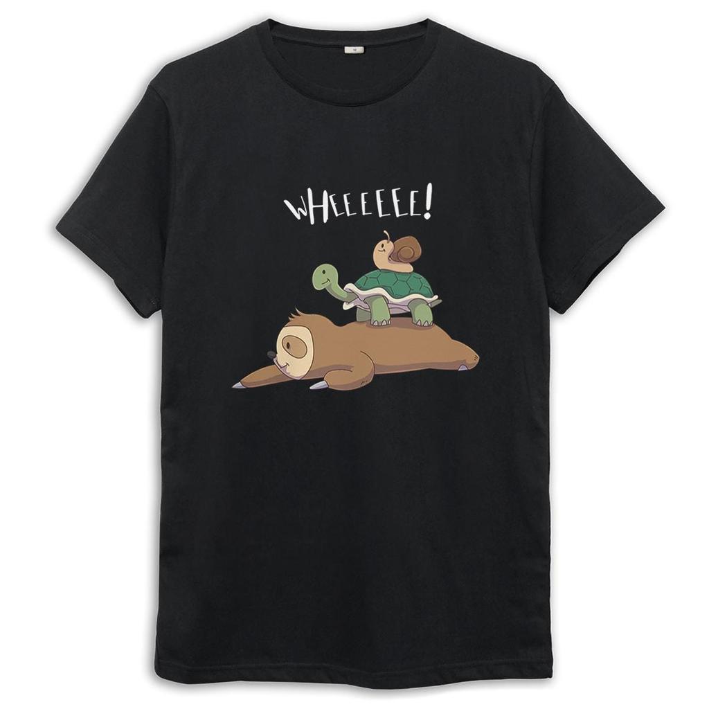 Sloth Turtle and Snail Funny T-Shirt, Men's and Women's Sizes (DSN-576522)