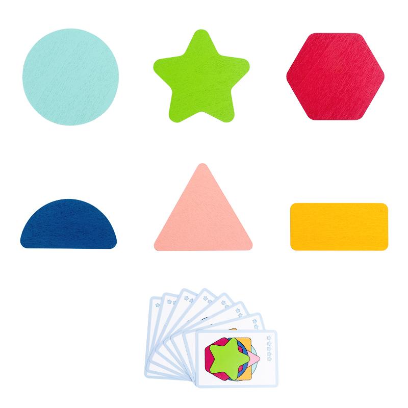 Wood 3d Shape Geometry Column Match Stacking Diy Stacking Toy Cheap Wooden Shape Sorter Stacker Wooden Educational Toy for Kids