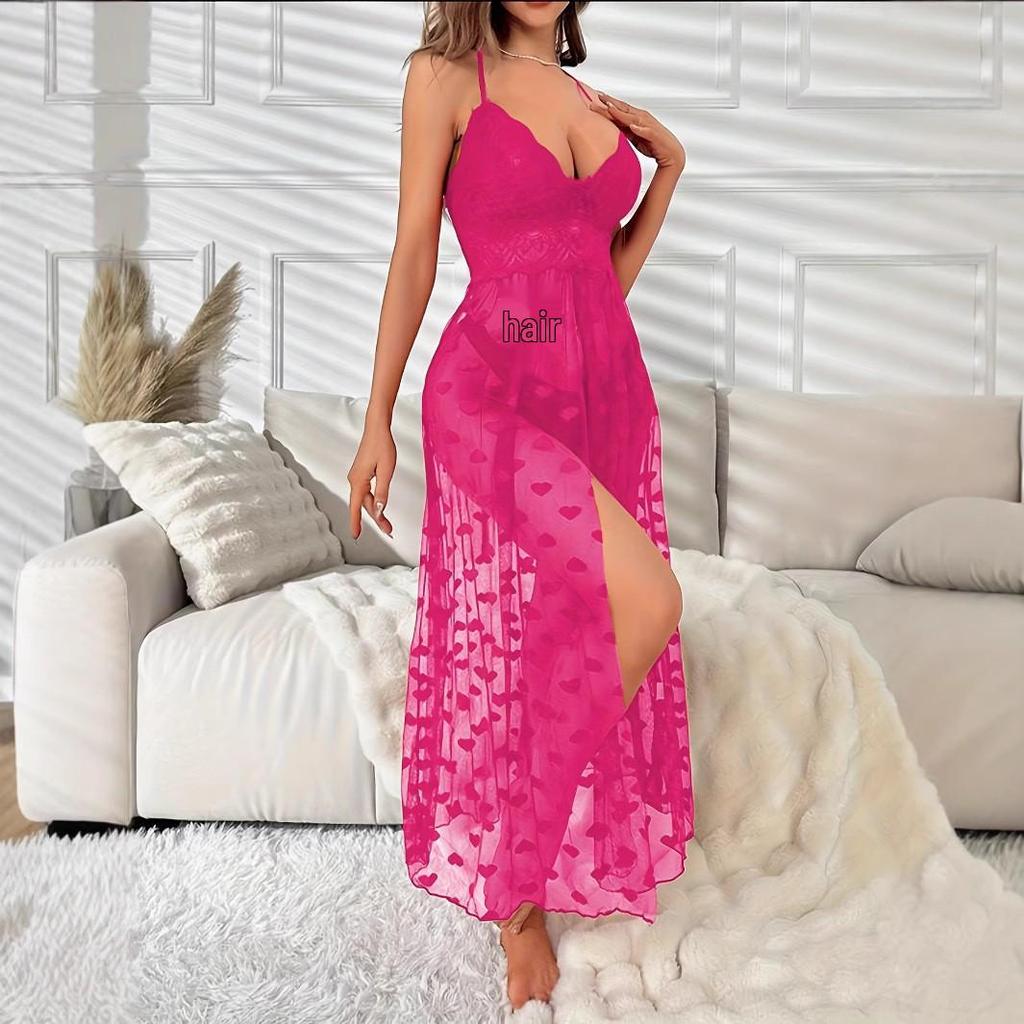 Plus Size Lace Trim Camisole Nightgown - Sexy European & American Style