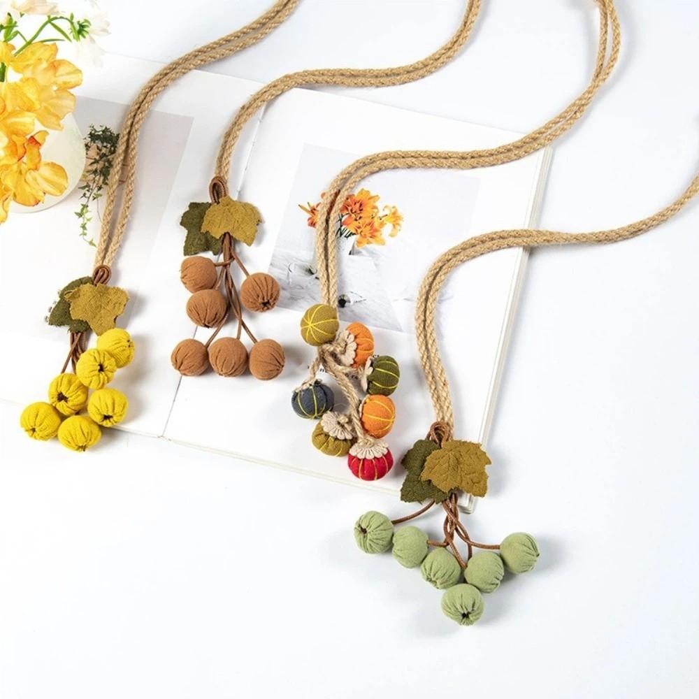 Fruit Ornament Adjustable Pumpkin Curtain Tieback Fruit Cartoon Hanging Ball Tieback with Tessel Curtain Binding Bedroom