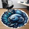 1pc Betta Fish Print Carpet for Office Non Slip, Round Carpet, Soft & Comfortable, Carpet for Office, Lightweight Round Floor Mat