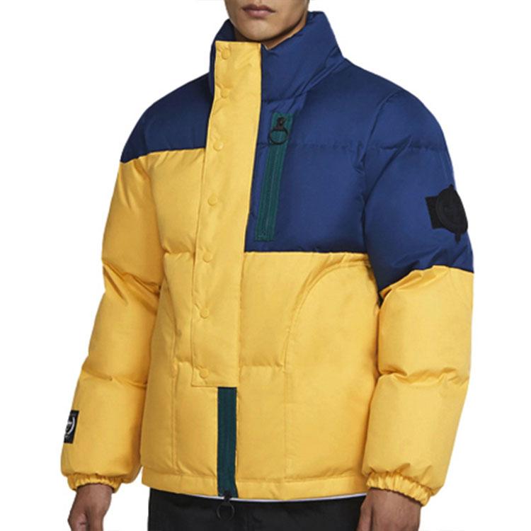 Nike Premium Warm Patchwork Woven Cotton Stand-Up Collar Casual Jacket Men Outerwear Sunset-Yellow CK6779-761