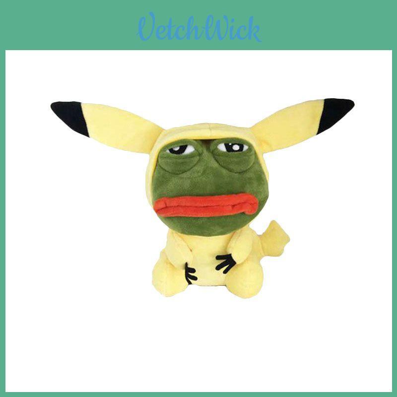 Lovable Pikachu Kawaii Stuffed Toy With Sad Frog Design For Children 15 Inches Plush