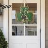 Rustic Farmhouse Door Hanger St. Patrick's Day Wooden Clover Sign with Hemp Rope, Double Layer Shamrock Hanging Greenery for Doors Decor Artificial