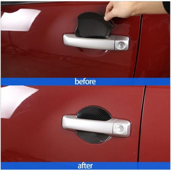 ABS Carbon Fiber Outer Door Handle Cover Bowl Trim For Toyota FJ Cruiser 07-21
