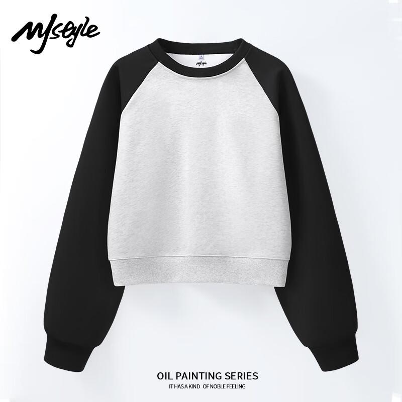 

MJ STYLE Women s Color Block Raglan Sweatshirt L