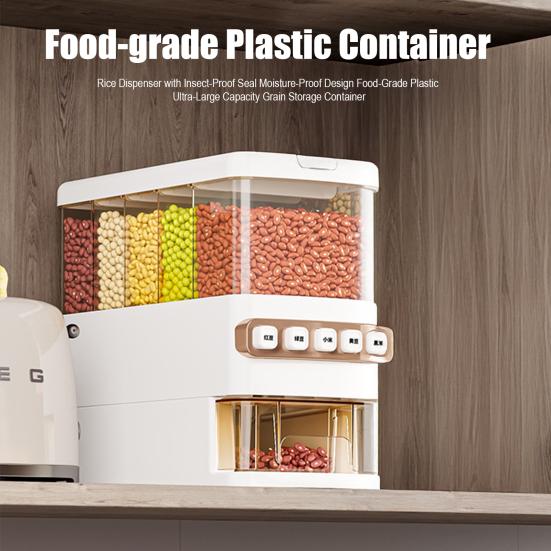 Rice Dispenser with Insect-Proof Seal Moisture-Proof Design Food-Grade Plastic Ultra-Large Capacity Grain Storage Container