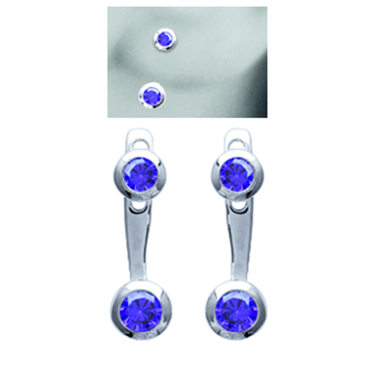 

Les Trésors De Lily [M7613] - Серебряные серьги-лепестки Essentiel серебро с аметистом (покрытие родием) - 5 мм