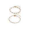 Fashionable And Elegant Foot Jewelry For Women 3Pcs Gold Anklets Gold Ankle Bracelets Adjustable
