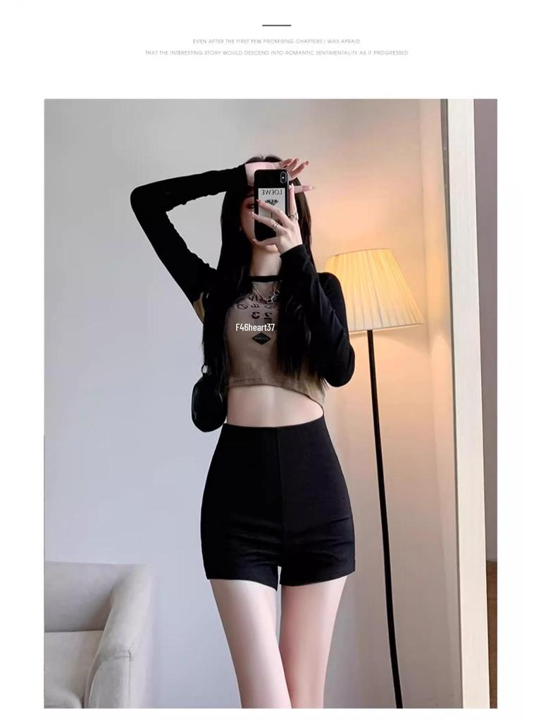 Women's High-Waisted Black A-Line Shorts, Summer 2024 Slimming Style