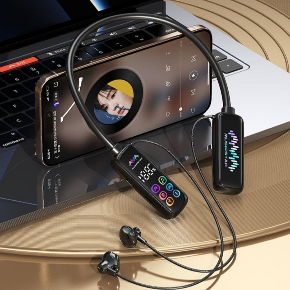 Noise Reduction Wireless Earphones HD Screen Karaoke Earphones Neckband Headphones Gamer Use