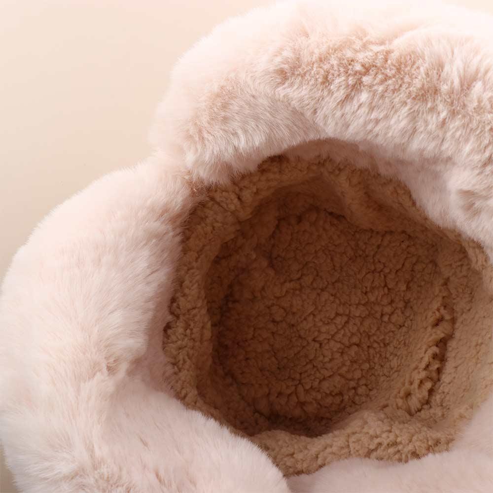 For Girl Winter Warm Wide Brim Large Korean Style Beanies Plush Bucket  Hat Women Hat Woolen