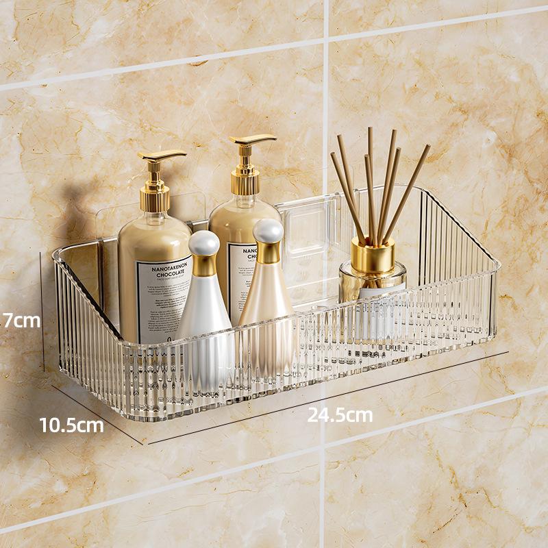 No-Drill Wall-Mounted Bathroom Shelf for Toiletries and Cosmetics