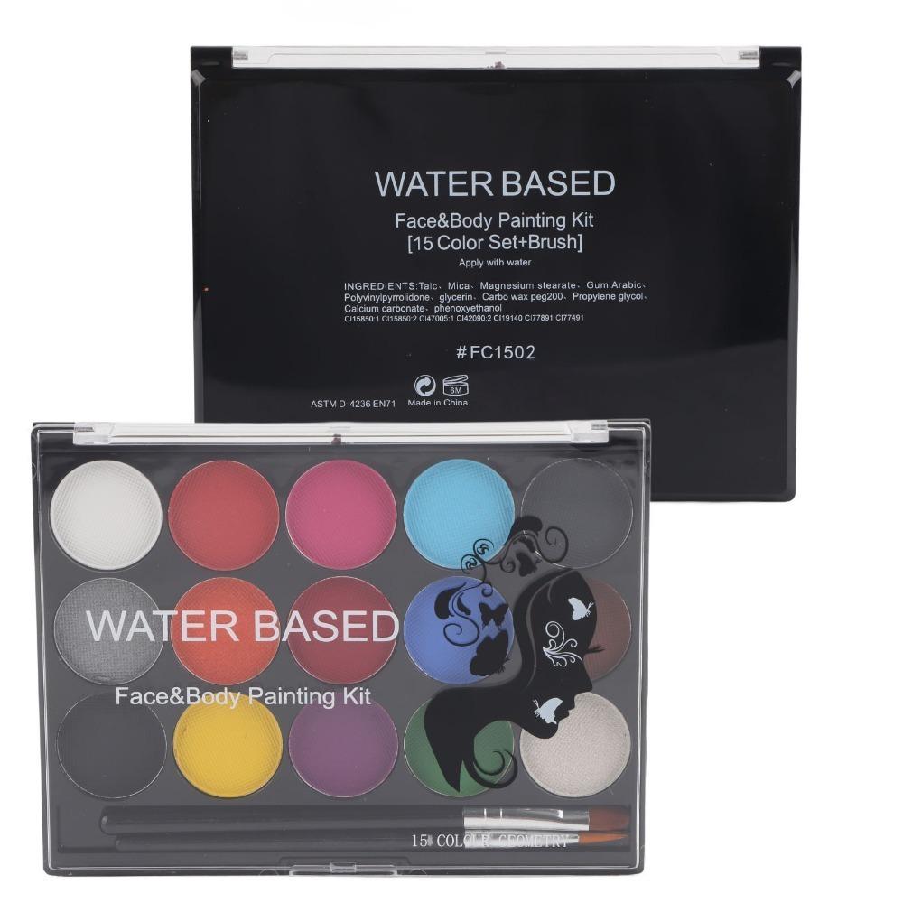 Makeup Tool 15 Colors Face Paint Pearlescent Water Based Painting Kit Long Lasting Body Paint Stage Performance