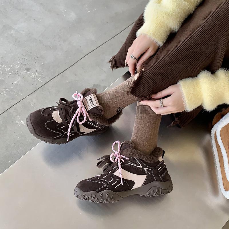 Cowhide version~ Cat's claw German training shoes retro inner height-increasing sports shoes women's 2025 autumn and winter new velvet Forrest G