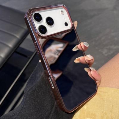 Prabangus dengtas veidrodėlis telefono dėklas, skirtas iPhone 17Air 16 15 14 13 12 11 17 Pro Max Plus, kietas akrilinis smūgiams atsparus buferio dangtelis