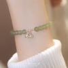 Natural Hetian Jade Bracelet with Fresh Style and Pure Silver Bells