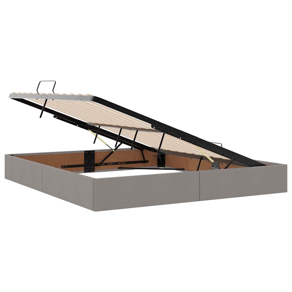 Storage Bed with Mattress Taupe 180 x 200 cm Polyester