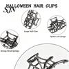 Skeleton Hand Hair Clip 3Pcs Halloween Claw Clip, Hollow Spider Web Ghost Thick Clips Non Slip Alloy Clamp, Gothic Accessories for Women