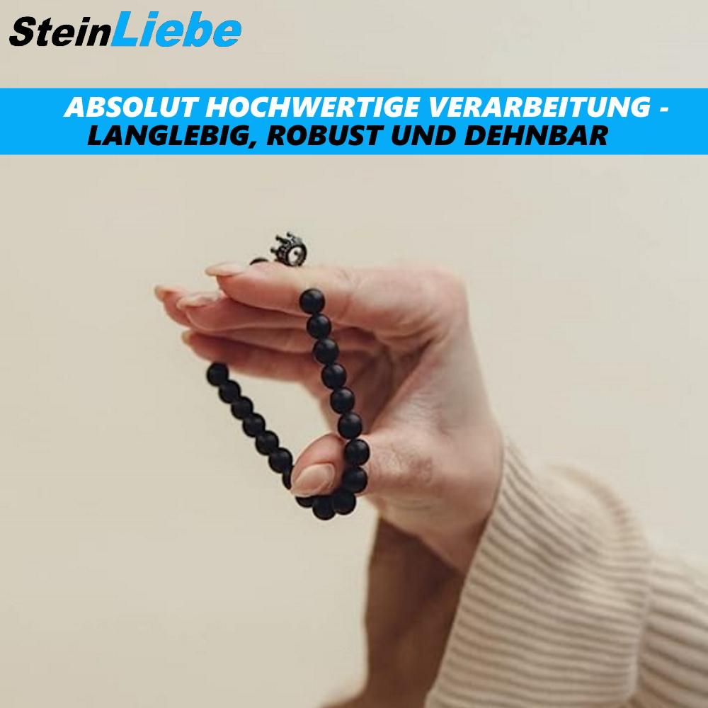 SteinLiebe Partnerarmbånd King Queen Anhengsett Perle Krone Marmorutseende