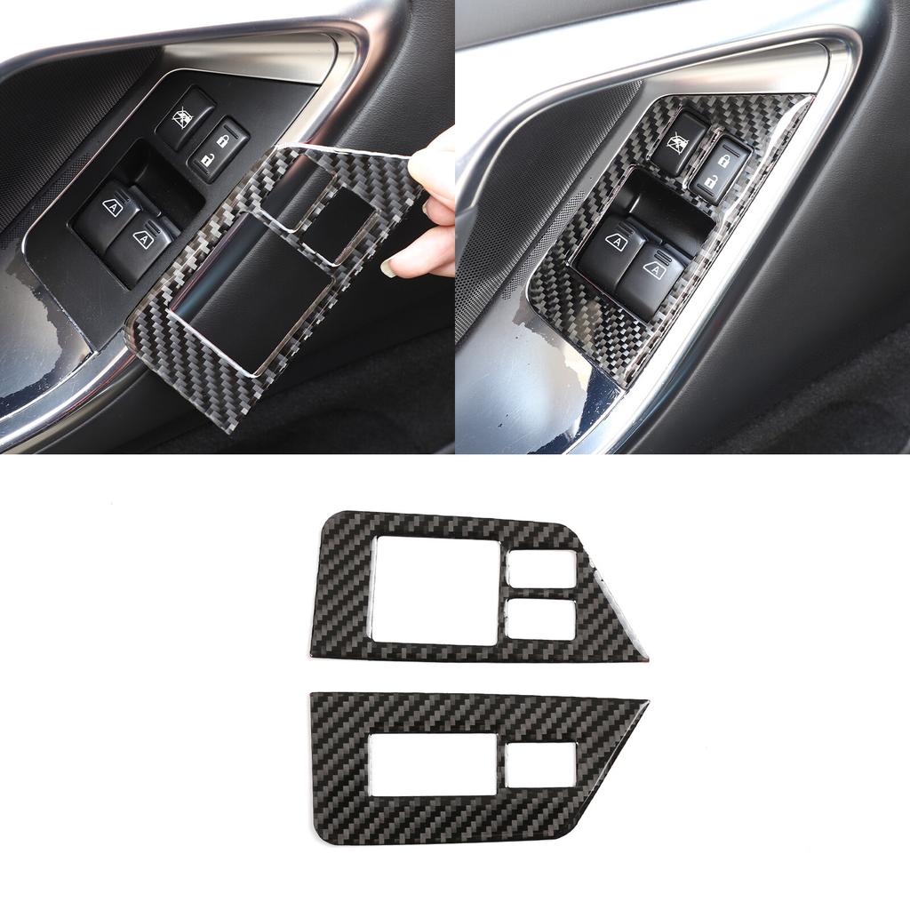 Real Carbon Fiber Window Lift Switch Decoration For Nissan GTR R35 2008-2016