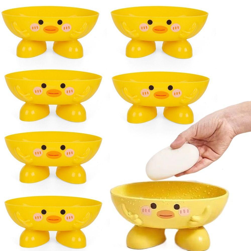Malá žlutá kachnička Odkapávací mýdlenka Kreslený vzor Sprchové doplňky Roztomilý odkladač na mýdlo